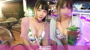 Pool pick-up 28: Took a pair of girls to a hotel at a night pool! The lively friend had sex with a man in a separate room! Yu-chan, who was left behind, was confused but was seen through her reserved personality...
