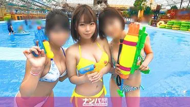 Pick up a trio at the pool! Before you know it, they'll be in a sexy cabaret atmosphere if you take them to a hotel and play together! Move to another room and have sex! When it's just the two of you
