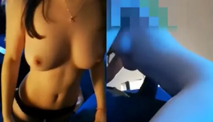 Cô gái 10X vú to với abs