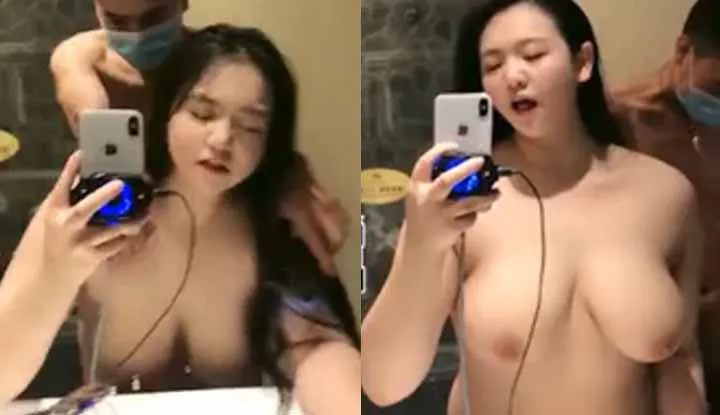 Mirror orgasm! The big cow's selfie is creampie, the end credits are three-some