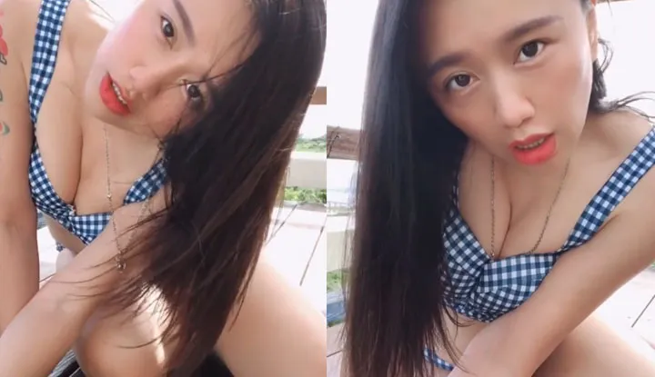 Japonaise métisse belle fille swag daisybaby bikini de plage longues jambes beau cul photo animée