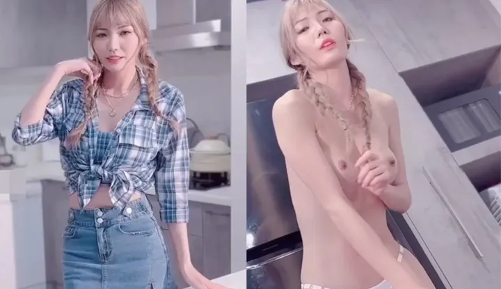Super long-legged beauty comes to the house as a private chef, Nian Z Xuan