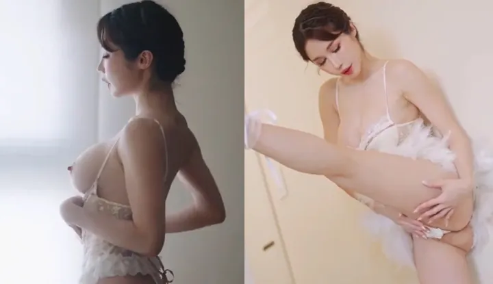 Dreamy busty goddess, Swan Lake ballet costume lewd woman, super saucy hard fuck honey butt tender hole, squeezing essence crazy shooting top-grade honey milk