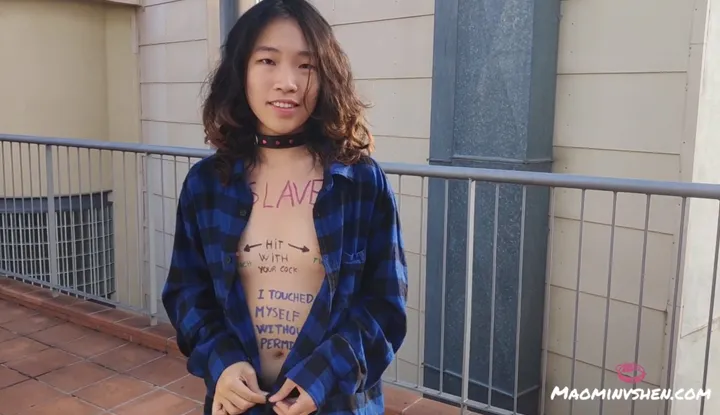 淫荡小母狗被主人惩罚上街耍骚