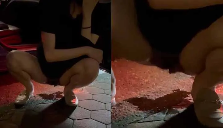 Đây là video đáng xấu hổ mà bạn muốn, tiểu với chân mở rộng bên lề đường để bạn xem~