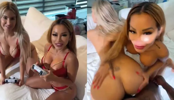 Jason Luv invites the sisters to eat chocolate bars, satisfying their mouths and holes