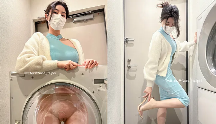 NO.030 Accidentally got stuck in the washing machine and was discovered by the landlord! Forced insertion by the lecherous landlord.