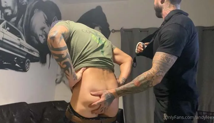 Big Harry and Damien competing in naughty tasks that I set for them to be my right hand man