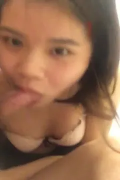nympho cunt's facial expression while eating a cock is so slutty