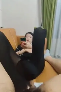 How does a lewd woman trample a small penis with her foot?