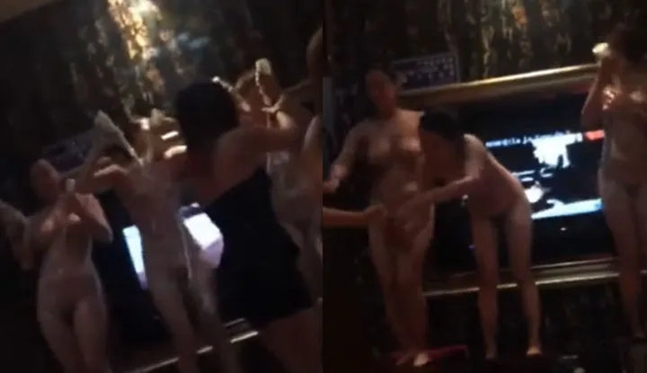 Money is really good! KTV with naked women serving tattooed big brother.