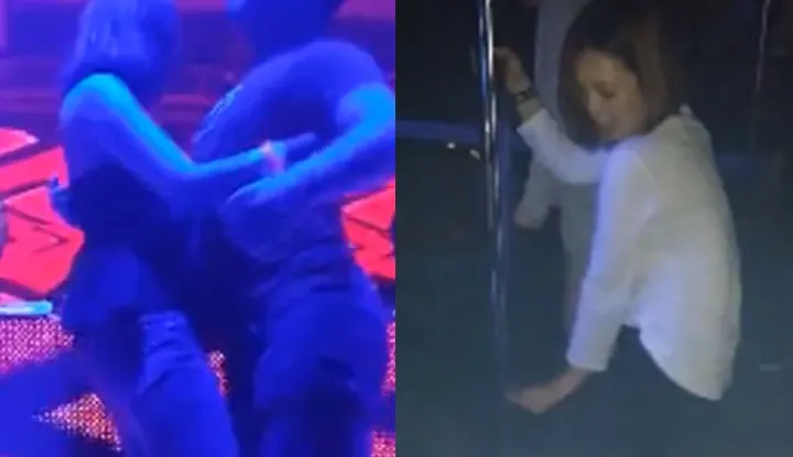 Is it relief or debauchery? A record of wild clubbing! Men and women rubbing and twisting each other's naked bodies, all toucng as one: begging for the public to reveal the club's name.