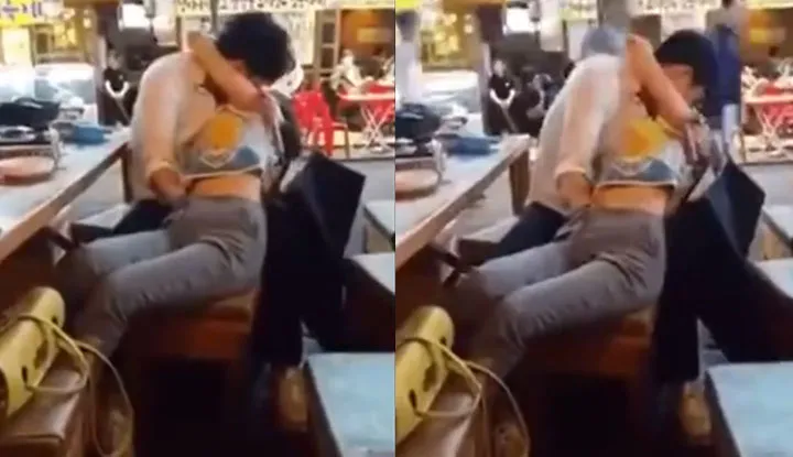 Herr, es ist verboten, in einem Restaurant öffentlich in die Hosen von jemandem zu greifen...