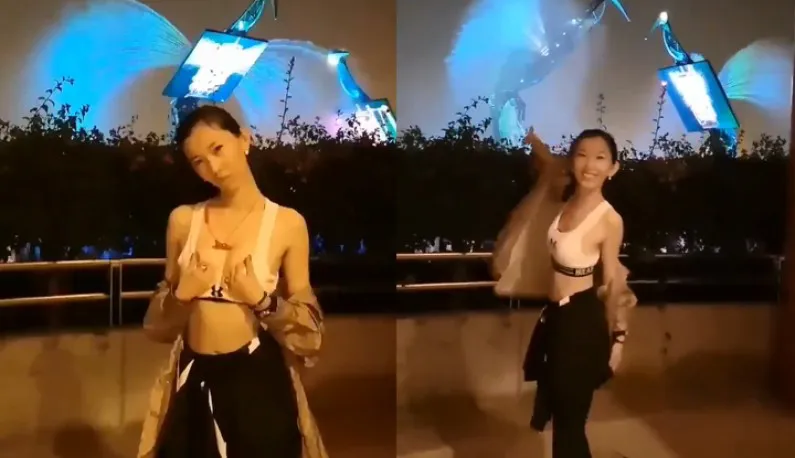 Massive Squirting Lantern at the Lantern Festival! I'll Let Ma Boobs Out Under the Beautiful Lantern!!