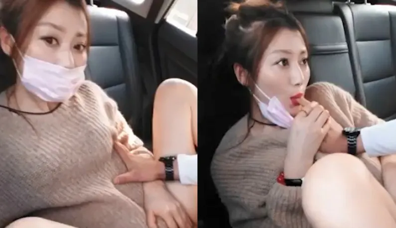 shy and scared babe having a blast with car sex ~ when we gots so intense her face mask is accidently ripped off!!
