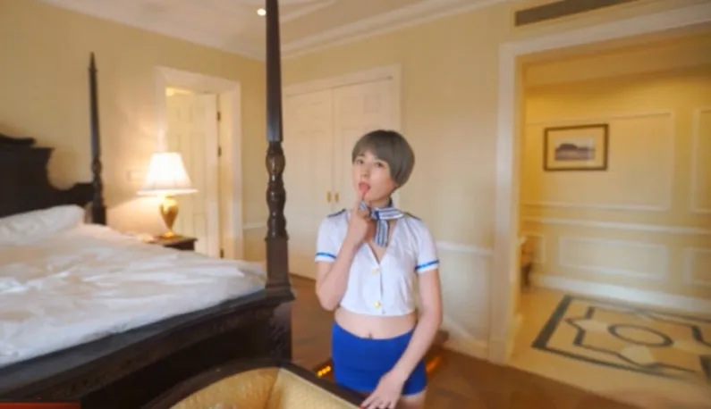 (Brother Guo) Short Hair Flight Stewardess Comes to My Room ~ You Can't Leave Until I Am Done Filming!!