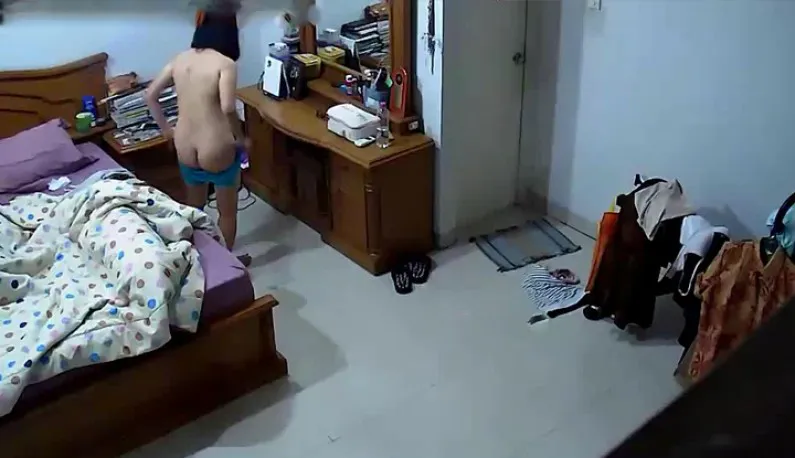 Is your home smart camera secure? Mom is at home looking at her own good figure!