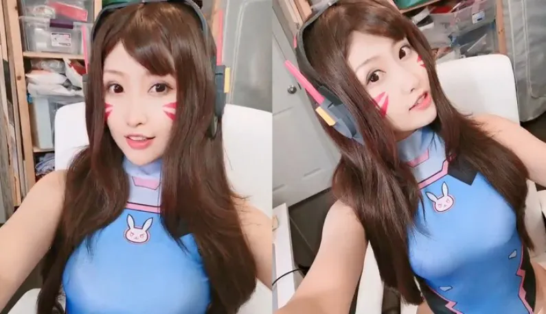 D.VA loves you ❤" A beauty's selfie wants to play ASMR for you to listen~