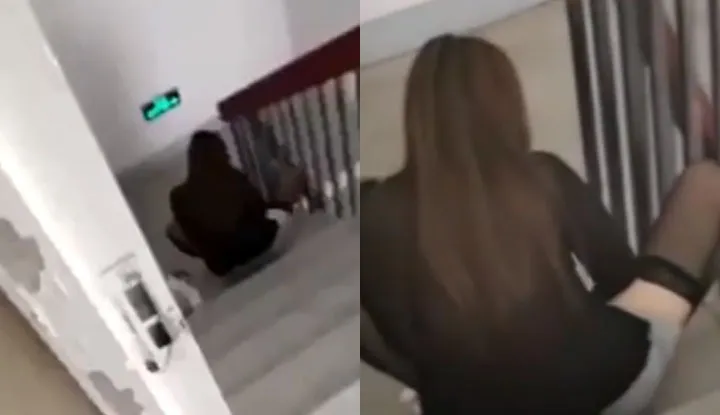 Online Expose ~ Caught a Pretty Girl Masturbating By the Staircase