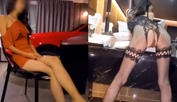 Super sexy nylons beauty avec des jambes super longues, toutes les tenues sont super sensuelles