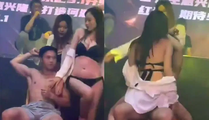 Bữa tiệc cuối năm thật vui! Hai cô gái xinh đẹp nhảy múa và trêu chọc chàng trai trẻ, nhưng anh ta bất ngờ không bị "dựng lều". Anh ta có ý chí mạnh mẽ!