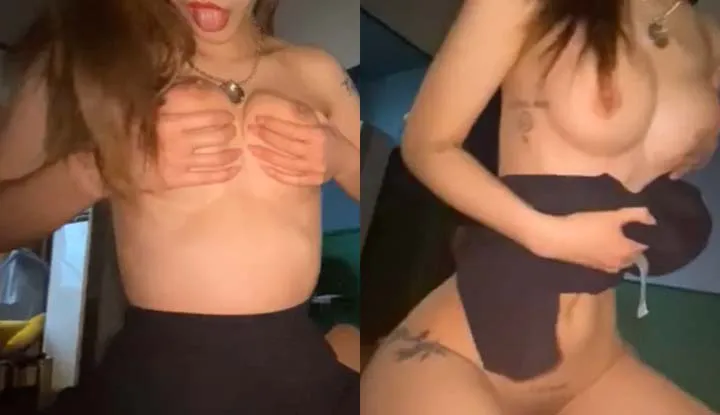 The internet celebrity beauty, Blue Blue, leaked her intimate moments - it looks great when she rides on top with her breasts in hand.