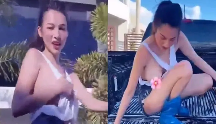 VIRAL Carwash Girl No Bra Nasilipan ng Pinkish Utong