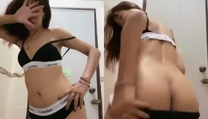 [泰国] 巨乳姊姊在更衣室脱衣露奶开直播，怕被发现趁店员敲门前落跑～