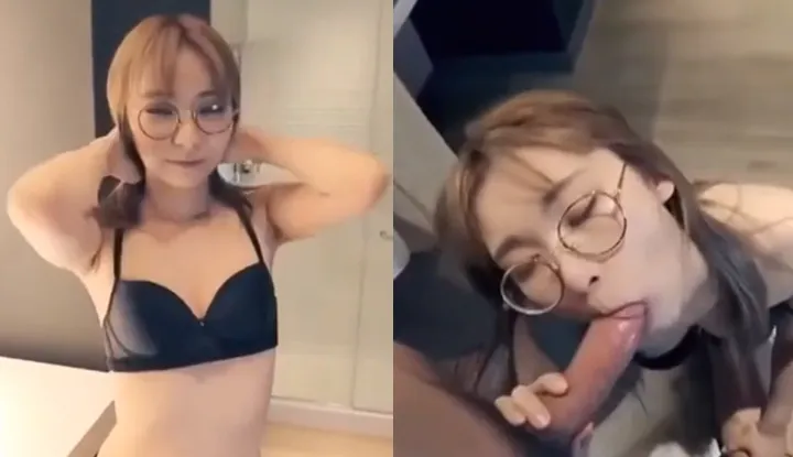 [Thai] As soon as the blonde girl with glasses entered, she took off my pants and started blowing.