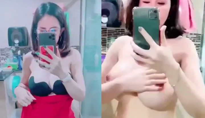 [Thai] One by one, the busty saucy sister and her boyfriend video call each other to take off their clothes piece by piece.