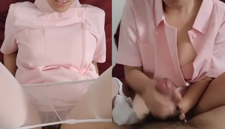[Thai] A young nurse's part-time job after work, helping a sugar daddy who pays her to masturbate.