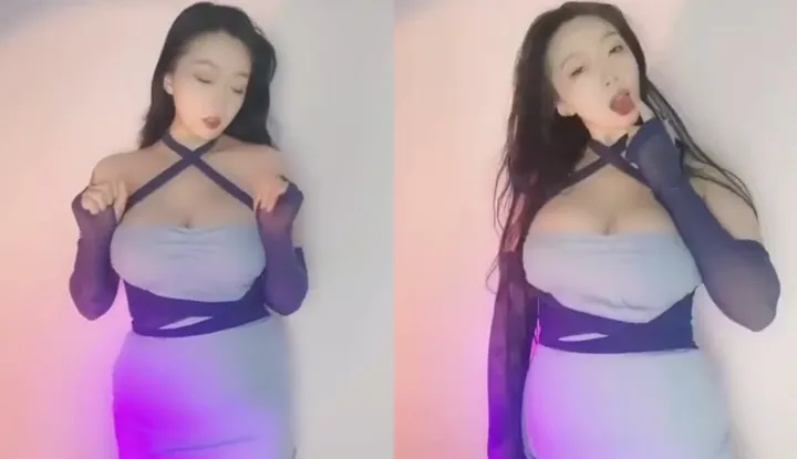 Schnelle Brust-Domina Mei Mei, sexy Netzstrumpf verführerisches Tanzen