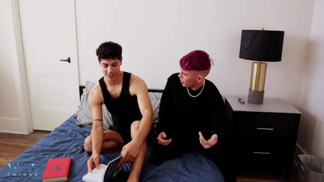 NastyTwinks - นักอ่านหนังสือ - Harley Xavier และ Jordan Haze - พี่น้องสนิทเล่นขณะที่แม่ไม่อยู่