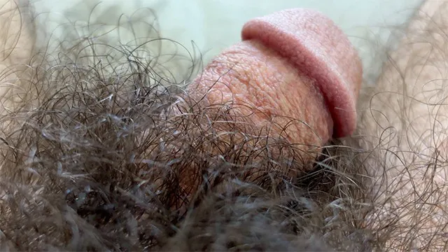 For the hairy fans - close up views of my tiny dick in a forest of fur plus j/o and fleshlight hump