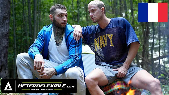 异性灵活 - 好奇的直男猛男 Skyy Knox 与 Tony D'Angelo 在树林中做爱 - 法语字幕